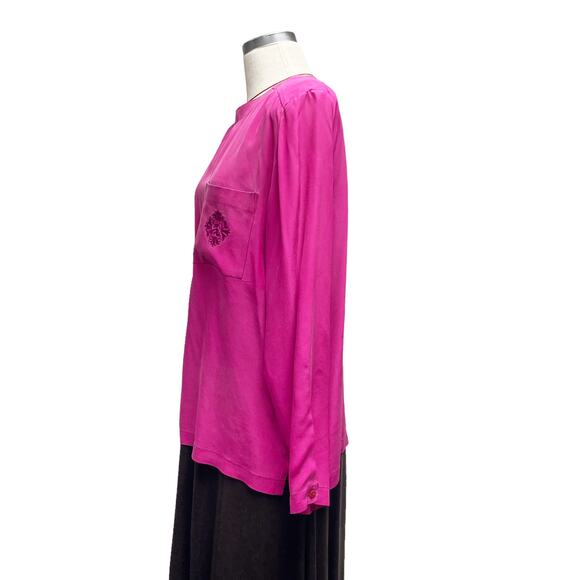 Vintage Austin Reed Regent Street Womens Size 14 Pink Silk Blouse - Picture 6 of 7
